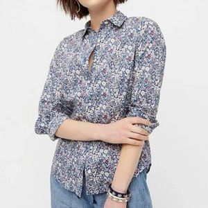 J.Crew x Liberty 6 Floral Shirt June's Meadow Print Navy White Button Down
